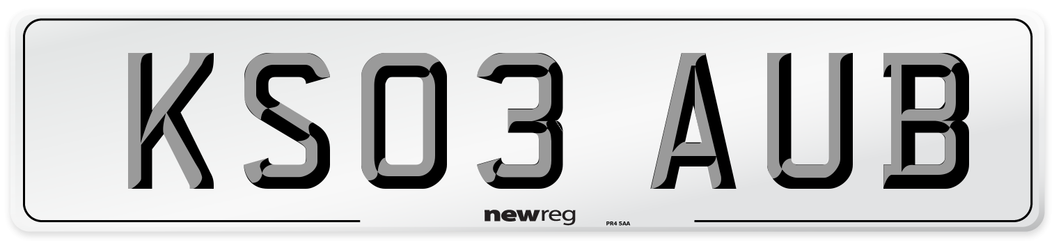 KS03 AUB Number Plate from New Reg
